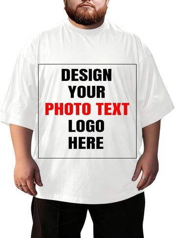Custom Plus Size T-Shirts Big and Tall Men's T-Shirts Customized Image Text Logo Shirt Short Sleeve Tee Customized Tees in Saudi Arabia