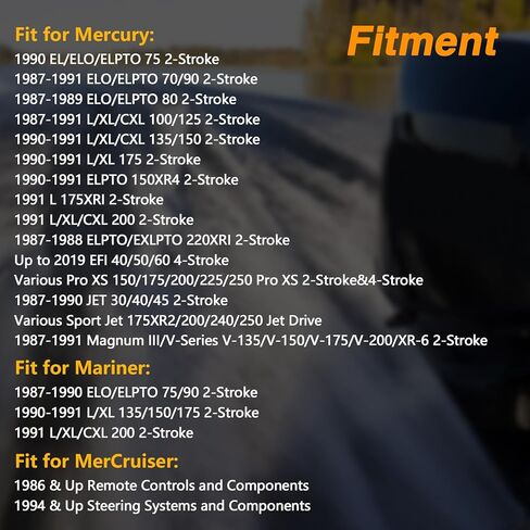 قطعتان من البطانات الدوارة لرافعة الخانق المتوافقة مع Mercury Marine Outboard Sport Jet MerCruiser للتحكم عن بعد ونظام التوجيه # 23-932481 8M0215006 in Saudi Arabia