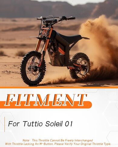 Throttle with Speedometer for Tutti Soleil 01, With M-Button, Black, Grip and Dashboard LCD Display Digital Gauge Cluster Assembly for Tuttio Soleil01 in Saudi Arabia