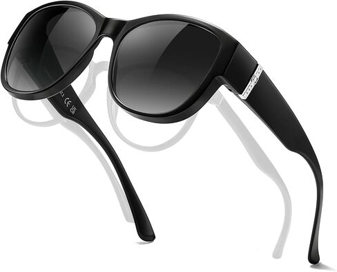 TJUTR Oversized Fit Over Glasses Sunglasses for Women, Polarized UV400 Protection Wraparound Shades to Wear Over Eyeglasses in Kuwait