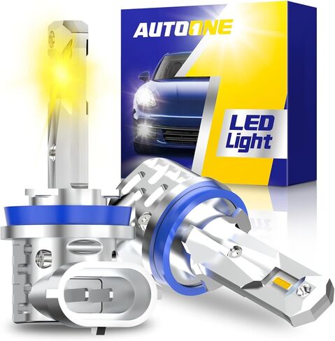 AUTOONE H10/9145/9140 LED Fog Light, 20000LM 6000K White H10 Fog Bulb or DRL, Wireless, Easy Installation, IP68, Pack of 2 in Saudi Arabia
