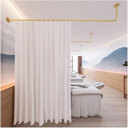 1piece Wall-Mounted Support Rod L-Shaped Metal Track,with 2 Meters High Gauze Curtain,Suitable for Beauty Salon Home(Color3,200cm) in Saudi Arabia