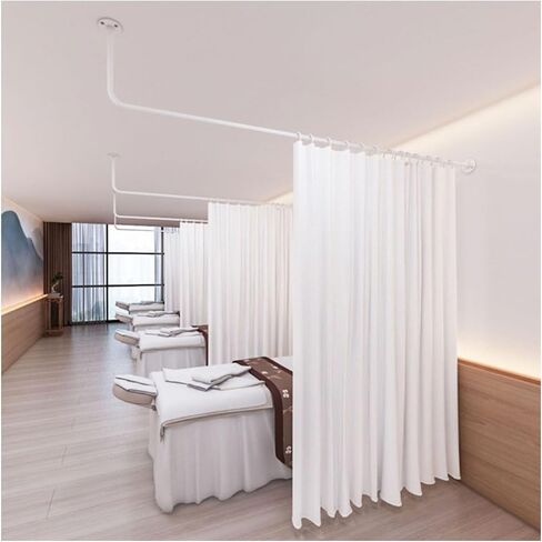 1piece Wall-Mounted Support Rod L-Shaped Metal Track,with 2 Meters High Gauze Curtain,Suitable for Beauty Salon Home(Color2,200cm) in Saudi Arabia