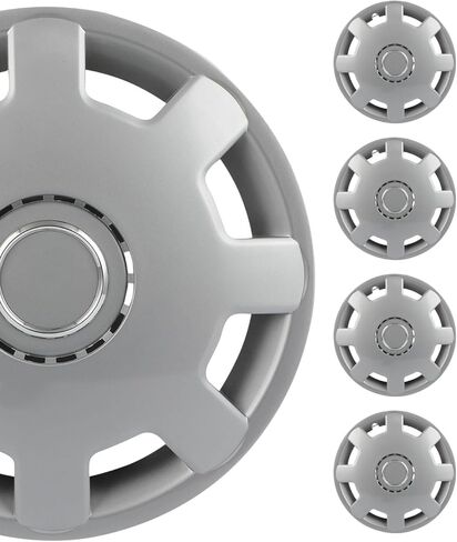 SCITOO 4pcs Set of 13-Inch Silver Hubcaps can be Easily Installed on Car Truck SUV,Suitable for a Variety of Models,Beautiful and Rust-Proof in Saudi Arabia