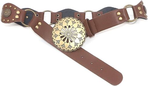 أحزمة غربية للنساء أحزمة كونشو على شكل قرص للسيدات بوهو برشام عتيقة أحزمة منخفضة الخصر لراعية البقر in Kuwait