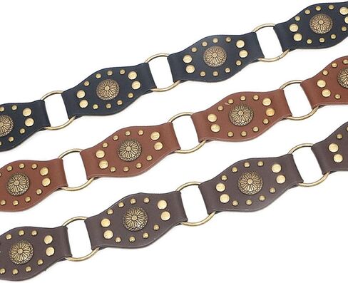 أحزمة غربية للنساء أحزمة كونشو على شكل قرص للسيدات بوهو برشام عتيقة أحزمة منخفضة الخصر لراعية البقر in Kuwait