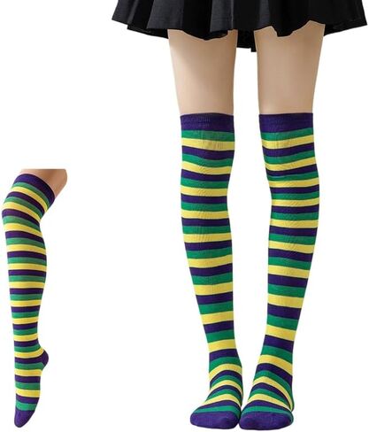 Women's Striped Over Knee High Stockings Socks for Women Girls Cosplay Party Dress up in Saudi Arabia