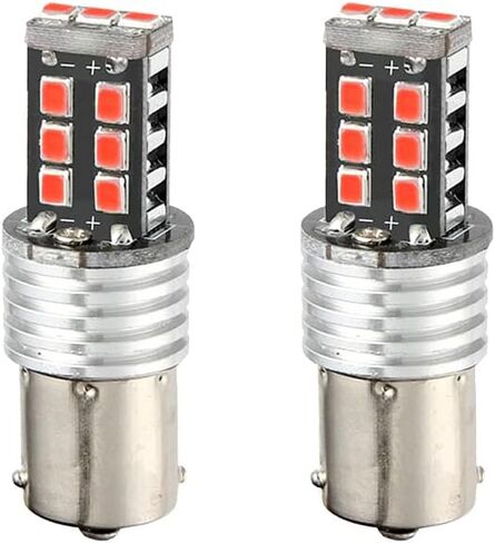 قوة عالية فائقة السطوع 1156 P21W BA15S 1141 7506 LED 15SMD 2835 شرائح Canbus خالية من الأخطاء للنسخ الاحتياطي لأضواء الفرامل الخلفية لوقوف السيارات LED بتيار مستمر 12 فولت (أبيض، 4 قطع) in Kuwait