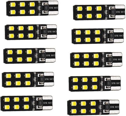 10 قطعة أضواء LED ، T10 W5W CANBUS T10 LED 12SMD 2835 Led خطأ مجاني 12 فولت مصدر ضوء السيارة إسفين Led لمبة خلفية مصباح إيقاف السيارة استبدال المصابيح in Kuwait
