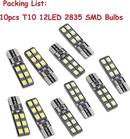 10 قطعة أضواء LED ، T10 W5W CANBUS T10 LED 12SMD 2835 Led خطأ مجاني 12 فولت مصدر ضوء السيارة إسفين Led لمبة خلفية مصباح إيقاف السيارة استبدال المصابيح in Kuwait