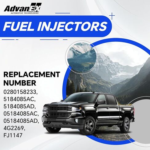 0280158233 6PCS Fuel Injectors Compatible with 200/300 Challenger/Charger Grand Cherokee Ram 1500/Promaster 1500 Replace 5184085AC 5184085AD in Saudi Arabia
