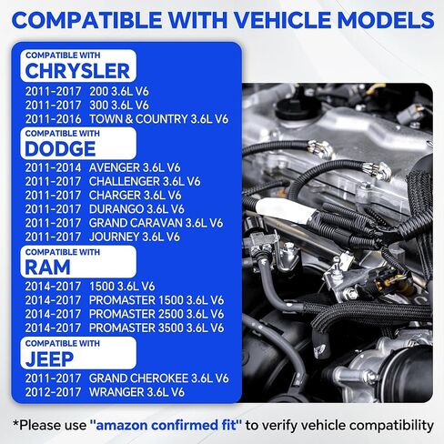 0280158233 6PCS Fuel Injectors Compatible with 200/300 Challenger/Charger Grand Cherokee Ram 1500/Promaster 1500 Replace 5184085AC 5184085AD in Saudi Arabia