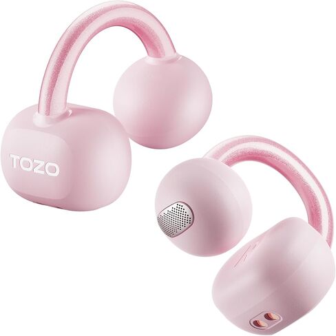 TOZO OpenEarRing True Open Ear Headphones, Lightweight Comfort Open Ear Clip Wireless Earbuds, 40H Play Bluetooth 5.4 Headphones with Smart Digital Display Design Fit Sports Running, Workout Black in Kuwait