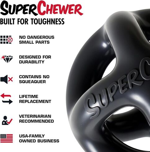 Tuff Pupper SuperChewy Extremely Tough Cage Ball for Dogs | Durable Heavy Duty Natural Rubber | Tough Chew Toy for Strong Chewers | Heavy Duty for Medium Large Breed | Strong but NOT Indestructible in Kuwait