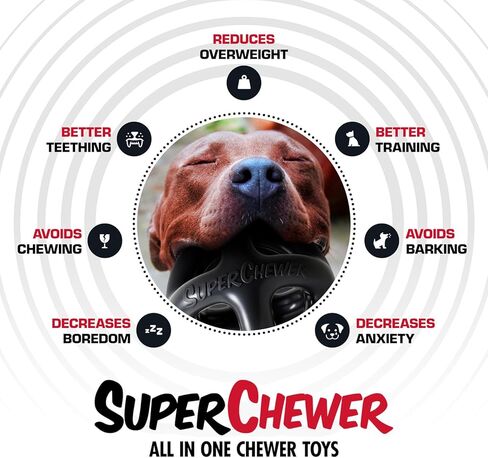 Tuff Pupper SuperChewy Extremely Tough Cage Ball for Dogs | Durable Heavy Duty Natural Rubber | Tough Chew Toy for Strong Chewers | Heavy Duty for Medium Large Breed | Strong but NOT Indestructible in Kuwait