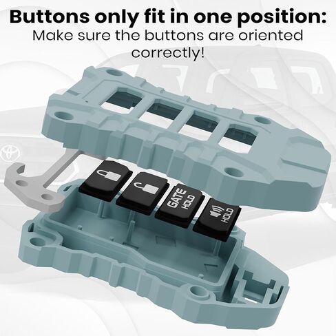 لحافظة Toyota Key Fob - غلاف واقي عالي التحمل - مناسب بدقة للتندرا والتاكوما والسيكويا والكورولا - مقاومة للصدمات وترقية أنيقة - قبضة معززة (سلسلة الصخور القمرية، مسامير سوداء) in Saudi Arabia