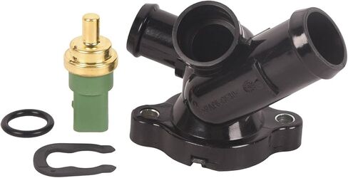 Coolant Hose Flange w/Sensor for Volkswagen Jetta 2005-2014, Beetle 2006-2010, 2012-2014, Golf 2010-2014 Replace for 07K121133E, 07K-121-133-E, 1470096, SK9026131 in Kuwait