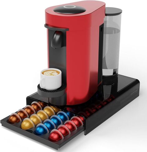 Storage Drawer for Nespresso Vertuo Coffee Pod Holder for Counter Acrylic Coffee Capsule Organizer - 40 Pods in Saudi Arabia