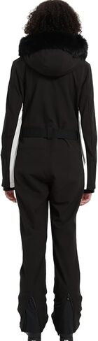 بدلة تزلج نسائية BGX قطعة واحدة بدلة ثلج على الجليد بدلة قفز معزولة مقاومة للماء ومضادة للرياح ورياضات شتوية دافئة (XS، أسود أبيض) in Kuwait