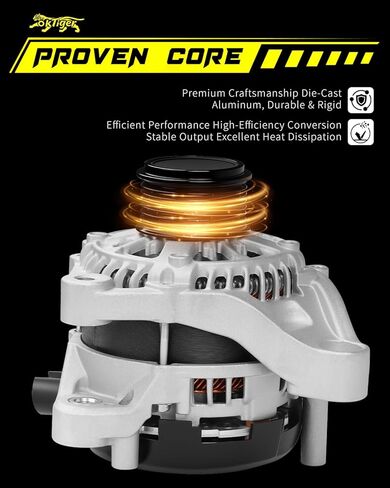 Oktiger Upgraded Alternator for Honda CRV CR-V Ex Lx Se Touring Ex-l 2015 2016 2017 2018 2019 2.4L, for Acura Ilx 2016-2022 Tlx 2015-2020, 2.4L L4 12V 135A Clockwise 7-Groove Pulley, OE 31100-5X6-J01 in Saudi Arabia