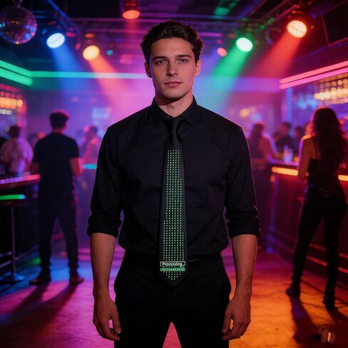 Keenso Light Up Tie, PVC and Nylon Material, Sound Activated LED Necktie, Perfect for Party Club Dance Halloween Christmas Cosplay in Saudi Arabia