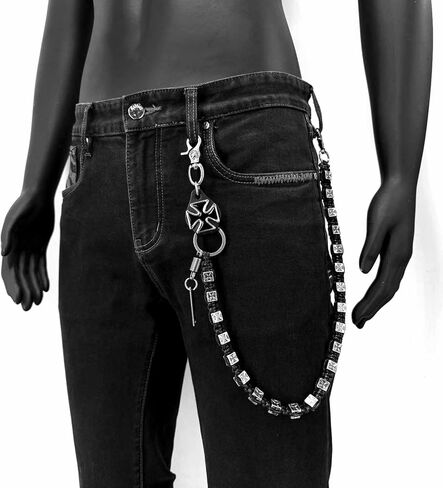 سلسلة المحفظة الرجالية Steampunk Cross Punk Rock Biker in Kuwait
