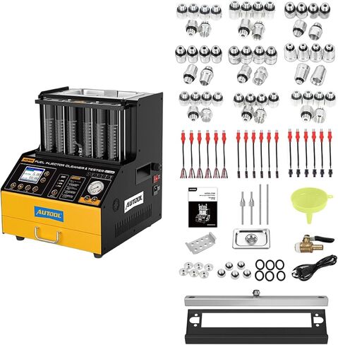 AUTOOL Automotive 6-Cylinder 110V GDI Fuel Injector Cleaning Machine,EFI Fuel Injector Cleaner Kit Tool,FSI Fuel Injector Tester Cleaner for All Petrol and Car Motorcycle in Kuwait