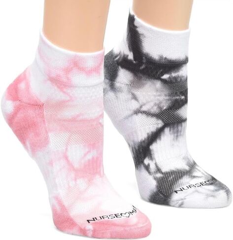 Nurse Mates Women's Quarter Anklet Socks | Compression Support | Cushioned | 2 Pair in Saudi Arabia