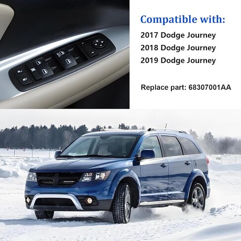 مفتاح تحكم رئيسي في نافذة السائق الأمامي الأيسر متوافق مع 2017 2018 2019 دودج رحلة استبدال OE # 68307001AA in Kuwait