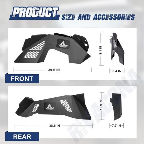 غطاء عجلة بطانات الحاجز الداخلي الأمامي والخلفي مناسب لسيارة Jeep 2007-2018 Wrangler Sport Sahara Rubicon JK JKU (4 أبواب/2 باب) واقيات رذاذ غير محدودة على طراز الترباس in Kuwait