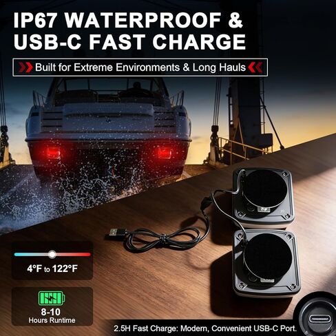 مصابيح مقطورة لاسلكية مغناطيسية من Dinfu - [مزامنة الفرامل العالمية] مجموعة مصابيح سحب متوافقة مع الإشارة بنسبة 100% مع كابل إعداد، USB-C قابل لإعادة الشحن، IP67 للشاحنة، RV، القارب in Kuwait