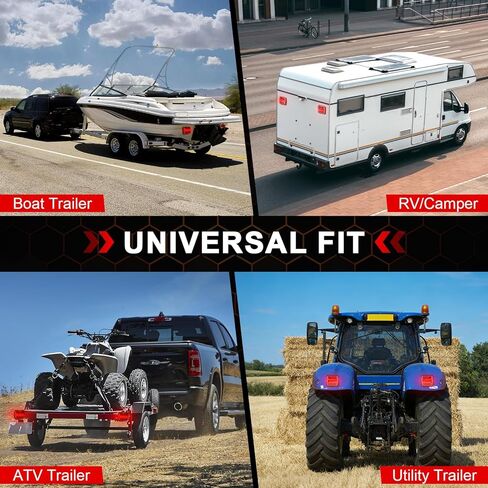 مصابيح مقطورة لاسلكية مغناطيسية من Dinfu - [مزامنة الفرامل العالمية] مجموعة مصابيح سحب متوافقة مع الإشارة بنسبة 100% مع كابل إعداد، USB-C قابل لإعادة الشحن، IP67 للشاحنة، RV، القارب in Kuwait