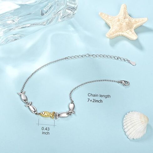Swim Against The Current Bracelet 925 Sterling Silver Inspirational Jewelry for Women Gift in Kuwait