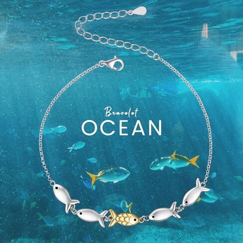 Swim Against The Current Bracelet 925 Sterling Silver Inspirational Jewelry for Women Gift in Kuwait