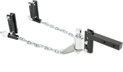 HECASA Universal Towing Weight Distribution Hitch 4" Drop/Rise 2-5/16" Ball 3"-6" Frame Brackets RV Trailer Hitch Towing System Black & Silver Steel Powder Coated in Saudi Arabia