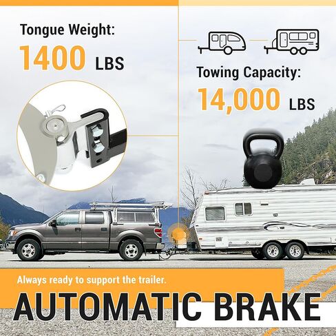 HECASA Universal Towing Weight Distribution Hitch 4" Drop/Rise 2-5/16" Ball 3"-6" Frame Brackets RV Trailer Hitch Towing System Black & Silver Steel Powder Coated in Saudi Arabia