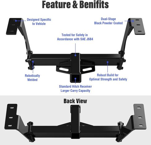 APS Rear Trailer Hitch, 2 inch Towing Hitch Receiver Class 3 Hitch Cover Included Compatible with Subaru Forester 2014-2018 in Saudi Arabia