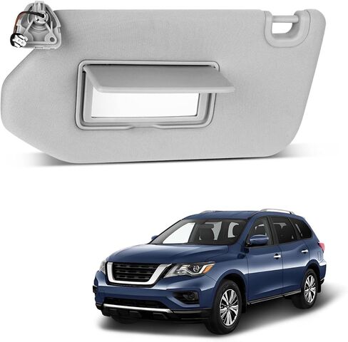 جانب سائق واقي الشمس لسيارة Nissan Pathfinder 2013-2018، 2014-2017 Infiniti QX60، 2013 Infiniti JX35، رمادي، واقي من الجانب الأيسر مع مرآة خفيفة، استبدال #96401-9PB0A in Kuwait