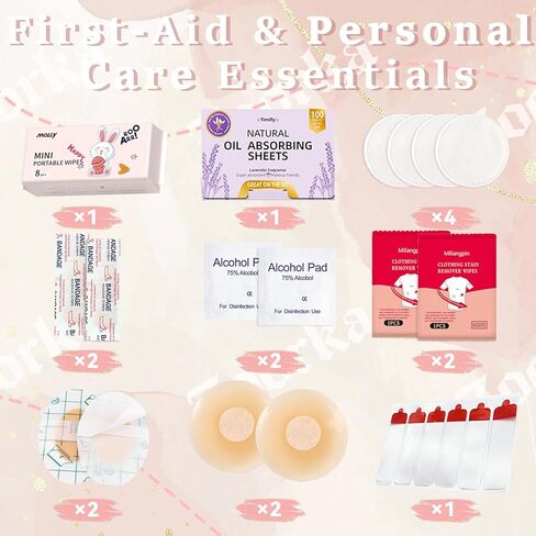 Bridal Emergency Kit for Wedding Day, 60+ Pcs Wedding Essentials Survival Set for Team Bride with Cosmetic Bag & Travel Must-Haves, Honeymoon, Daily Commute in Saudi Arabia