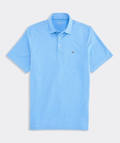 Vineyard Vines Bradley Stripe Sankaty Performance Polo, Blue/Ocean Breeze, M in Saudi Arabia