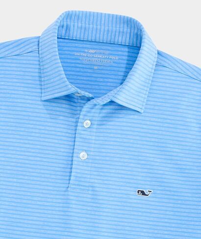 Vineyard Vines Bradley Stripe Sankaty Performance Polo, Blue/Ocean Breeze, M in Saudi Arabia