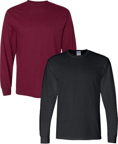 Gildan - تيشيرت DryBlend 50/50 بأكمام طويلة قطعتين 8400-XL-Maroon-Black in Saudi Arabia