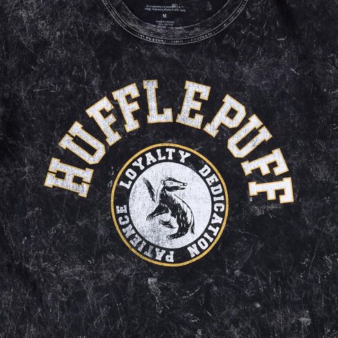 تي شيرت Harry Potter Hufflepuff Varsity للرجال ذو لون أسود عتيق ذو رقبة دائرية وأكمام قصيرة in Saudi Arabia