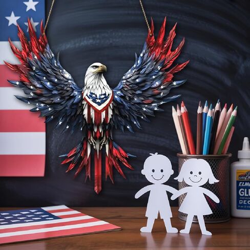 4th of July Independence Day Decor, Veteran Honor American Eagle Acrylic Ornament, 6-Inch, Military Gift, Memorial Day, Veteran’s Day Keepsake, Patriotic Hanging Decoration in Saudi Arabia