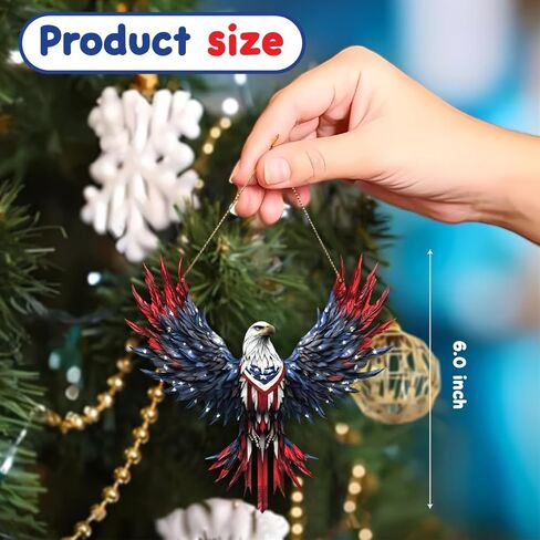 4th of July Independence Day Decor, Veteran Honor American Eagle Acrylic Ornament, 6-Inch, Military Gift, Memorial Day, Veteran’s Day Keepsake, Patriotic Hanging Decoration in Saudi Arabia