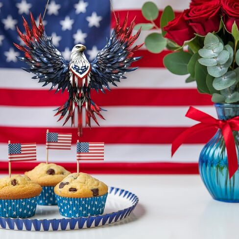 4th of July Independence Day Decor, Veteran Honor American Eagle Acrylic Ornament, 6-Inch, Military Gift, Memorial Day, Veteran’s Day Keepsake, Patriotic Hanging Decoration in Saudi Arabia