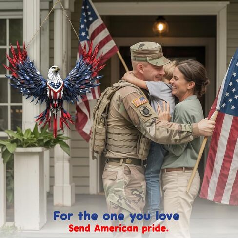 4th of July Independence Day Decor, Veteran Honor American Eagle Acrylic Ornament, 6-Inch, Military Gift, Memorial Day, Veteran’s Day Keepsake, Patriotic Hanging Decoration in Saudi Arabia