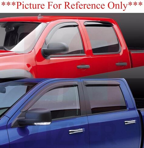 Sizver Smoked Window Visors/Wind Rain Deflector Rain Guard For 2004-2015 Nissan Titan Crew Cab Only in Saudi Arabia