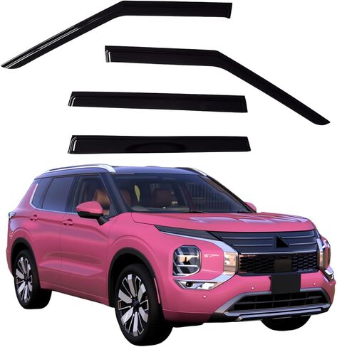 Window Visors Rain Guards Compatible with 2022-2026 Mitsubishi Outlander, Side Window Wind Deflectors Vent Shades Out-Channel Accessories, Dark Smoke 4 Pcs, 2023 2024 2025(Excludes Sport Model) in Saudi Arabia