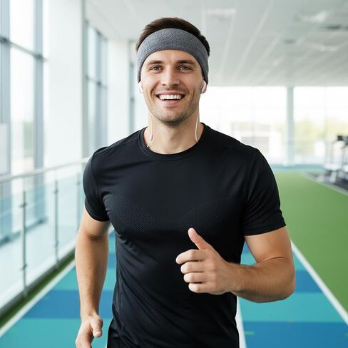 6 Pcs Sweatbands Sports Headband for Men Women, Workout Headbands Sports Sweat Wicking Headband for Basketball, Football, Running Yoga,Hairband for Women and Men in Saudi Arabia